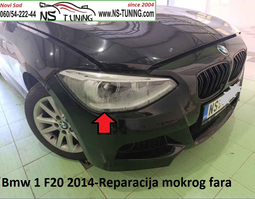 Bmw 1 F20 2014 Reparacija mokrog fara servis farova vrbas sombor subotica ns tuning